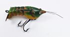 Rare Wright & McGill Intro Version Flapper Crab Lure Solid Wood Made In CO 1920s