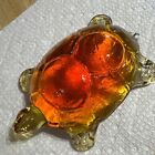 Beautiful Vintage Glass Amberina Turtle