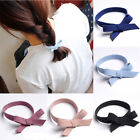1Pcs Solid Color Bow Knotted Hair Rubber Band Hair Ties High Elastic Hair Rope