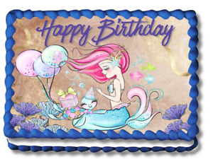 Mermaid Under The Sea Party Edible Image Edible Cake Topper DIY Cake Decorations