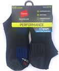 Men's Hanes Premium Performance No Show Socks - Black 6 pair Men's shoe 6-12