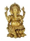 Whitewhale Lord Ganesha Brass Statue Religious Strength God Sculpture Idol Decor