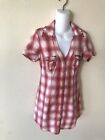 Y2K Guess Jeans Plaid Mini Dress Snap Front Studded Size XS