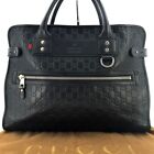Gucci Shima Sherry Men's Business Bag Briefcase Handbag Leather Black Used F/S