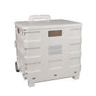 New ListingCollapsible Plastic Rolling Cart for Crafts & Hobby Supplies,Ivory Storage Bins