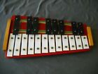 VINTAGE XYLOPHONE 20 METAL KEYS FLATS AND SHARPS WOOD BASE SOUND EFFECTS MUSIC