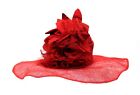 Stylish Women's Hat Suzanne Couture Millinery NY Ultra Sheer Red Sinamay