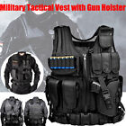 Military Tactical Vest with Gun Holster Police Assault Combat Assault Gear