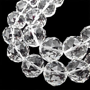 Clear Crystal Glass Faceted Balls Chandelier Sun Catcher Beads 24mm 30mm 8