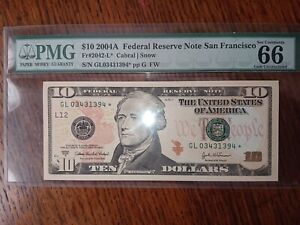 New Listing2004A $10 Federal Reserve *Star*  note pmg 66 EPQ