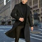 Men's Woolen Jacket Western style Trench Coat Single Breasted Business Outwear