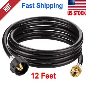 12Ft Propane Tank Adapter Hose 1lb to 20lb Converter for QCC1 Type1 LP Gas Grill