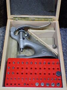 Vintage Bergeon Seitz Watchmakers Jeweling Set VG Watch Tool + box Incomplete