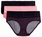 Lot Of 3, Warners No Muffin Top Hipsters With Lace Panties, Size 7/Large, NWT