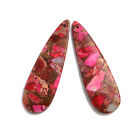 Pink Sea Sediment Jasper Pendant Earrings Teardrop 18x60mm Sold Per Pair