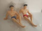 Vintage Bakery Crafts 2 Sexy Man Figure Bachelorette Cake Toppers Beach Theme 6”