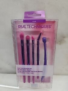 Real-Techniques Eye Love Drama Makeup Brush Kit- 5pc for shadow/liner/lash #4262