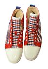 Christian Louboutin Tricolor Patent and Plaid Fabric Louis NO SHOESTRINGS