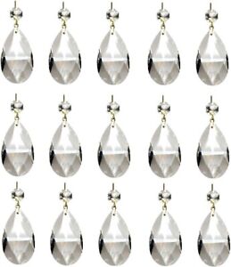 15 Pieces Clear Teardrop Crystal Chandelier Gold Pinningangel Tears Series Decor