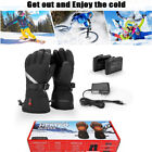 Rechargeable Electric Heated Gloves Warm Windproof Thermal Winter w/ 2 Battery