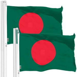 2 Pack: Bangladesh Bangladeshi Flag 3x5 Ft Printed 150D Poly, Indoor/Outdoor