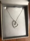 Zales .925 Sterling Silver Diamond Accent Heart Necklace 18“  KA 1772 Italy NIB