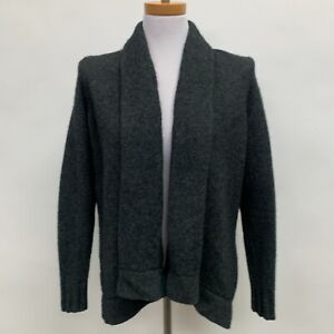 Vince Open Front Cardigan Sweater Small Gray Wool Yak Alpaca Cashmere