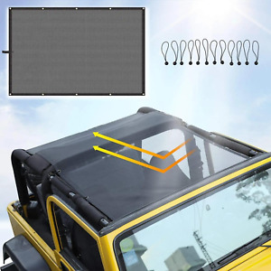 Bikini Top Roof Soft Mesh UV Sunshade for Jeep Wrangler TJ 97-2006 YJ 87-99 (For: More than one vehicle)