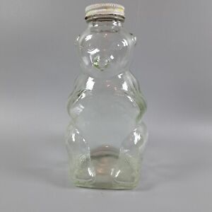 Vintage Snow Crest Beverages Glass Bear Bottle Salem Mass 7” With Cap