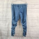 Prairie Underground Womens Cropped Ruched Jeans Sz Small Blue Pull On