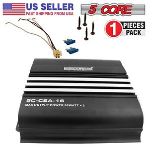 5Core Stereo Car Truck Audio Power Amplifier 2 Dual Channel Mic Input 1800W PMPO