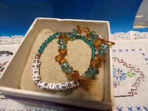 Jewelry-2 aqua colored beaded   BRACELETS- BEST FRIENDS #321