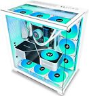 PC Case Pre-Install 9 ARGB Fans ATX Mid Tower Gaming Case with Opening Tempered