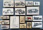 RARE VEHICLES TRANSPORTATION RUBBER STAMPS CARS BOATS TRAINS BIKES etc YOU PICK
