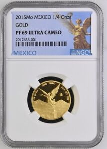 2015 1/4 Oz Mexico Gold Libertad Proof NGC PF 69 Ultra Cameo Freshly Graded