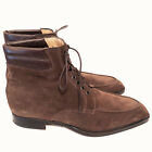 PELUSO NAPOLI MEN'S BROWN FINE SUEDE LACE UP ANKLE BOOTS 11 U.S.