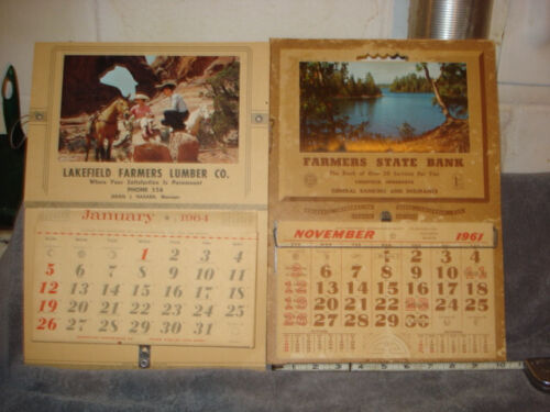 vintage calendars complete / group total of 8 calendars .