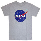NASA Logo Men's Graphic Grey Heather T-Shirt New Officially Licensed Fifth Sun