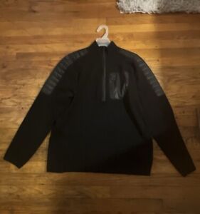 Smartwool Men's Size Large Merino Blend Wool Pullover Sweater 1/4 Zip Black