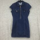 Vintage G by Guess Denim Jean Dress Womens Extra Large Y2K Half Zip Mini Stretch