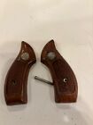 Smith & Wesson Vtg Factory Wood Grips Pair, J Frame, Round Butt w/ Screw S&W