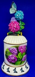 Vintage Butterfly Garden Hydrangea Music Box (works see video!)