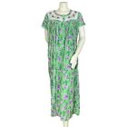 Shandar Nightgown Nursing Breastfeeding Maxi Green Floral Sleepwear Pajamas Pjs