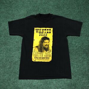 Vintage 1998 Mick Foley Cactus Jack Wanted Dead WWF T-Shirt Size L Double Sided
