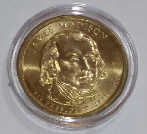 2007- D Mint - James Madison Presidential Dollar Coin + COIN CAPSULE!