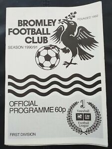 BROMLEY HOME PROGRAMMES 1990/91 CHOOSE FROM DROP DOWN MENU UPDATED 5/8/2023