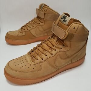 Nike Air Force 1 High 07 LV8 WB Flax Men's Sneakers size 11 Wheat/Gum 882096 200