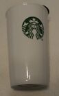 Starbucks White Ceramic Tall Coffee Travel Cup Mug Tumbler 10 oz w/ Lid
