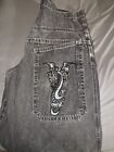 JNCO Jeans Vintage 90's 38x34 Grey Dragon, Holes and little Dragon Damage