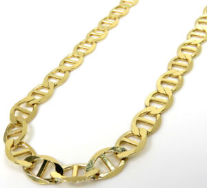 10K Yellow Gold Mariner Anchor Link Chain Necklace Real Solid 16